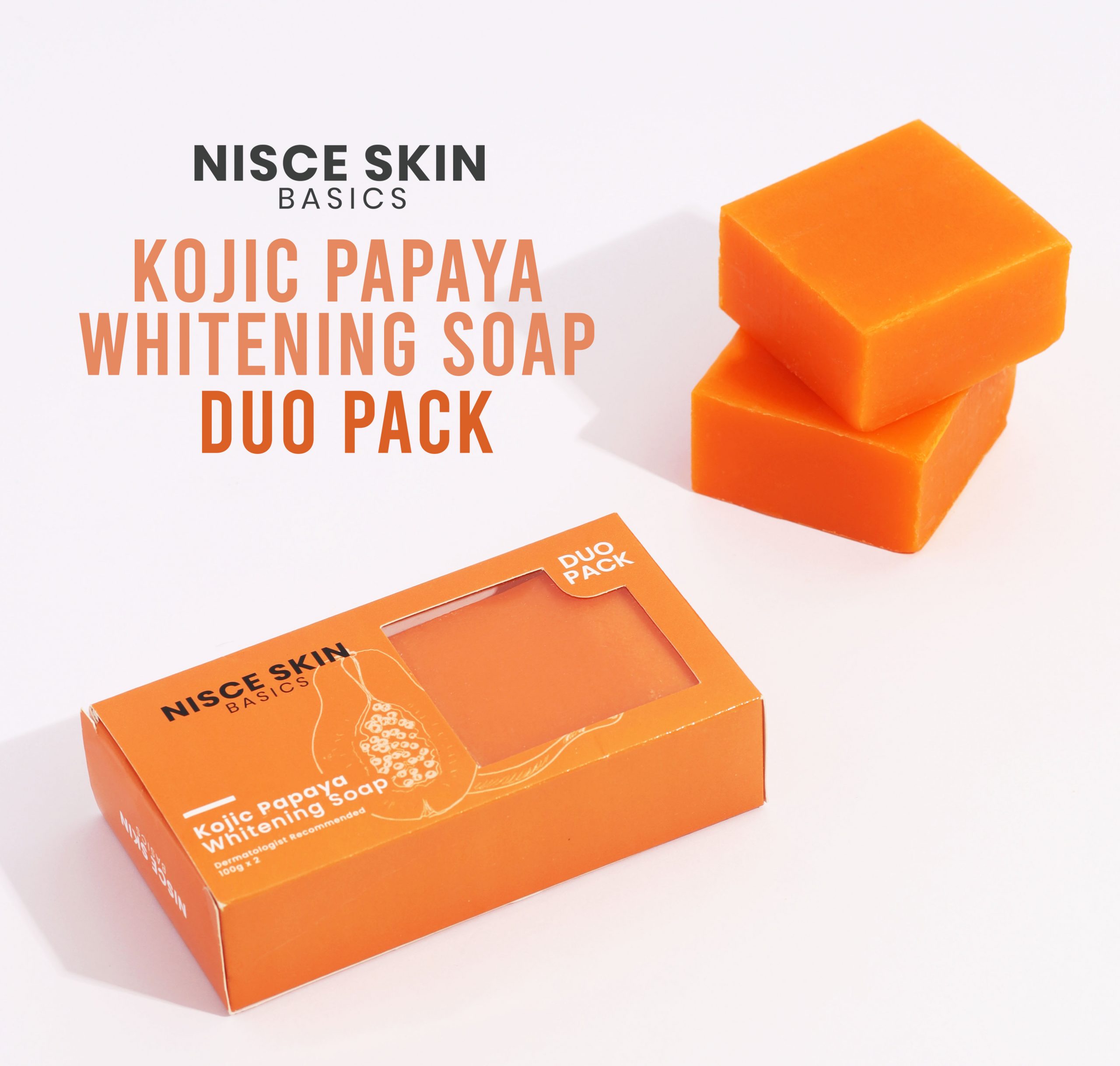 Nisce Skin Basics Kojic Papaya Whitening Soap Duo Pack Nisce