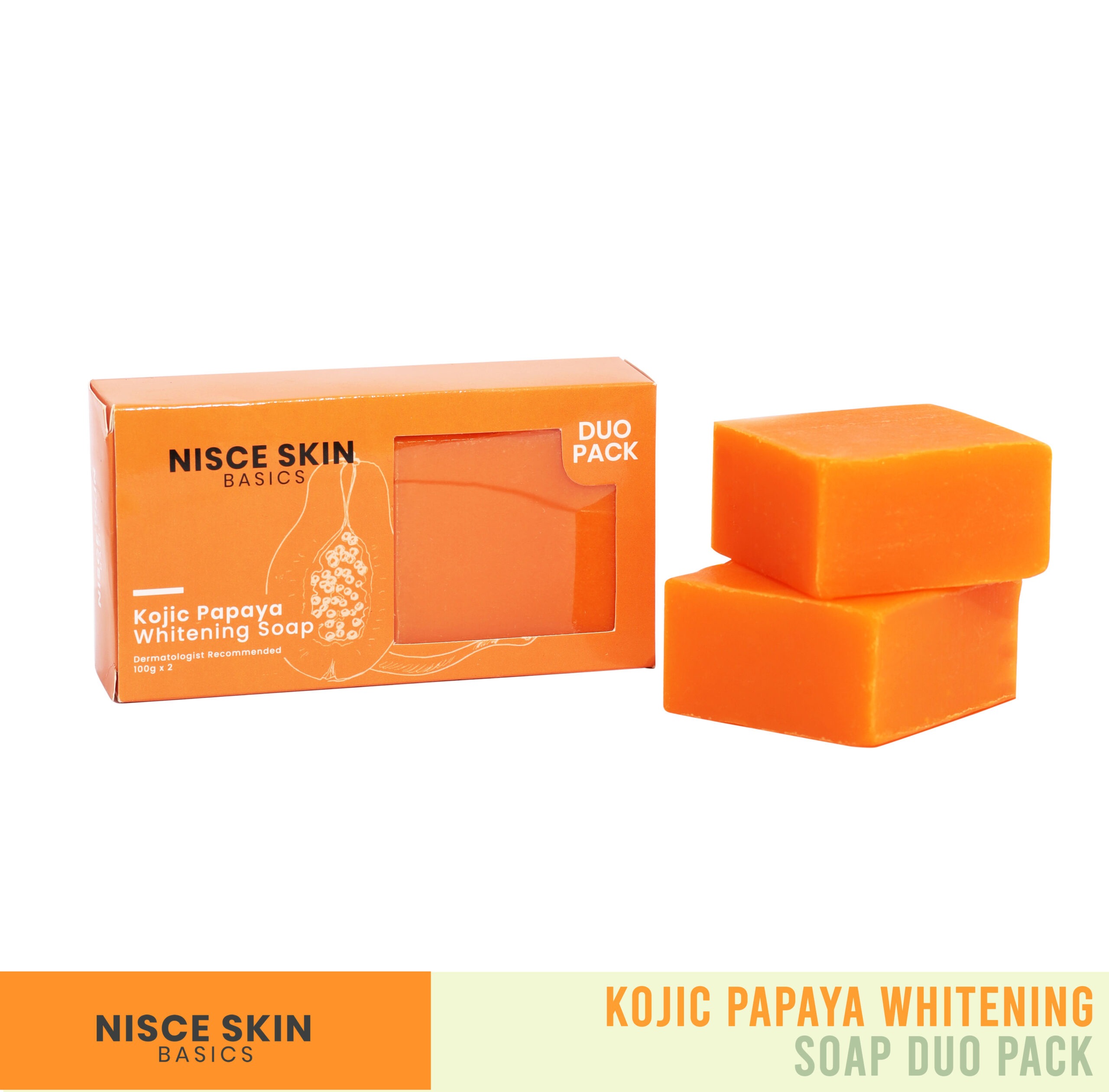 Nisce Skin Basics Kojic Papaya Whitening Soap Duo Pack Nisce